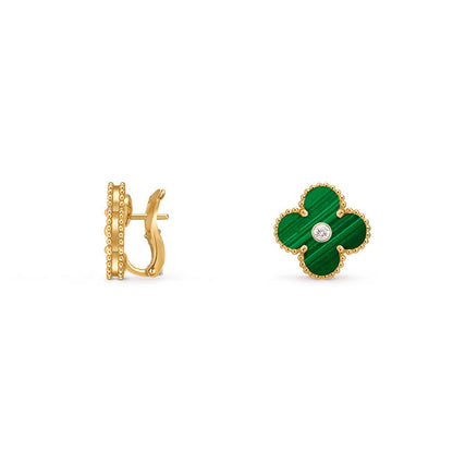 [Luxora]CLOVER 15MM MOP DIAMOND EARRINGS COLLECTION