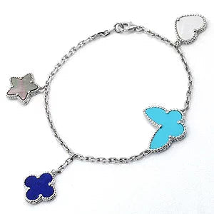 [Luxora]LUCKY SPRING SILVER BRACELET 4 MOTIF