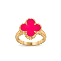 [Loxura]NEW CLOVER PINK ENAMEL RINGS