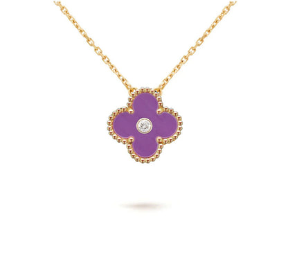 [Luxora]CLOVER 15MM DIAMOND SINGLE FLOWER NECKLACE COLLECTION
