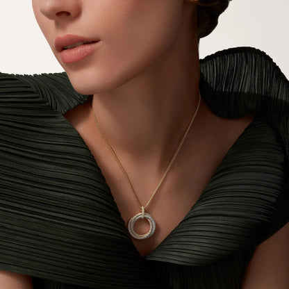 [Luxora]TRINITY LARGE FULL DIAMOND  NECKLACE