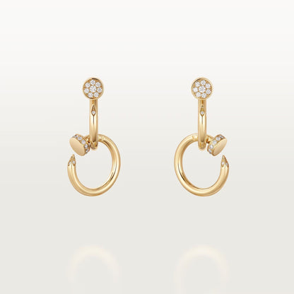 [Luxora]JUSTE HALF DIAMOND DOUBLE EARRINGS