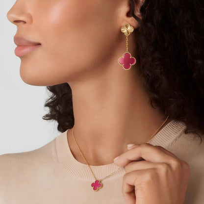 [Loxura] NEW CLOVER 15MM PINK ENAMEL NECKLACE