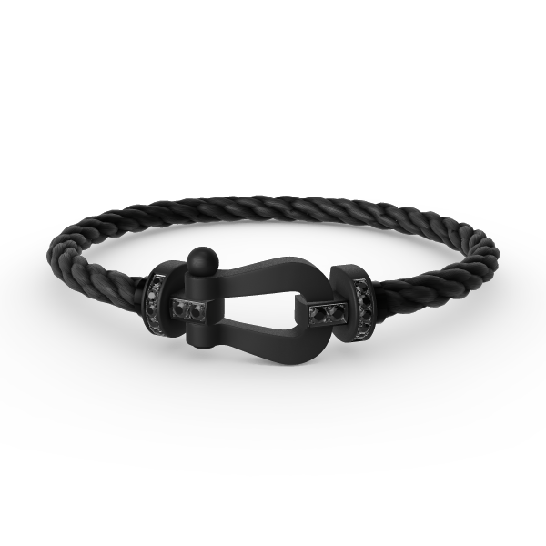 [Luxora]FORCE LARGE SERIES HORSESHOE BLACK SAMURAI BRACELET