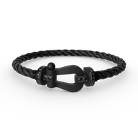 [Luxora]FORCE LARGE SERIES HORSESHOE BLACK SAMURAI BRACELET