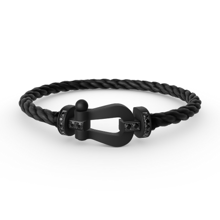 [Luxora]FORCE LARGE SERIES HORSESHOE BLACK SAMURAI BRACELET