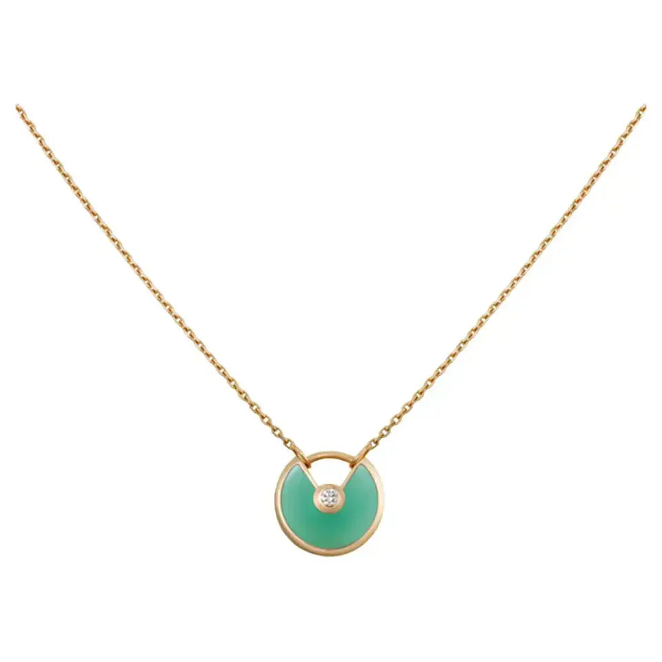 [Luxora]AMULETTE GOLD MALACHITE NECKLACE