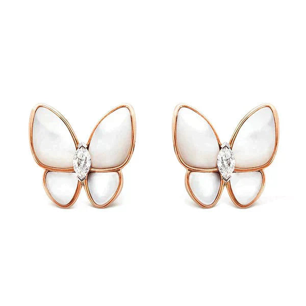 [Luxora]BUTTERFLY MOP DIAMOND EARRINGS