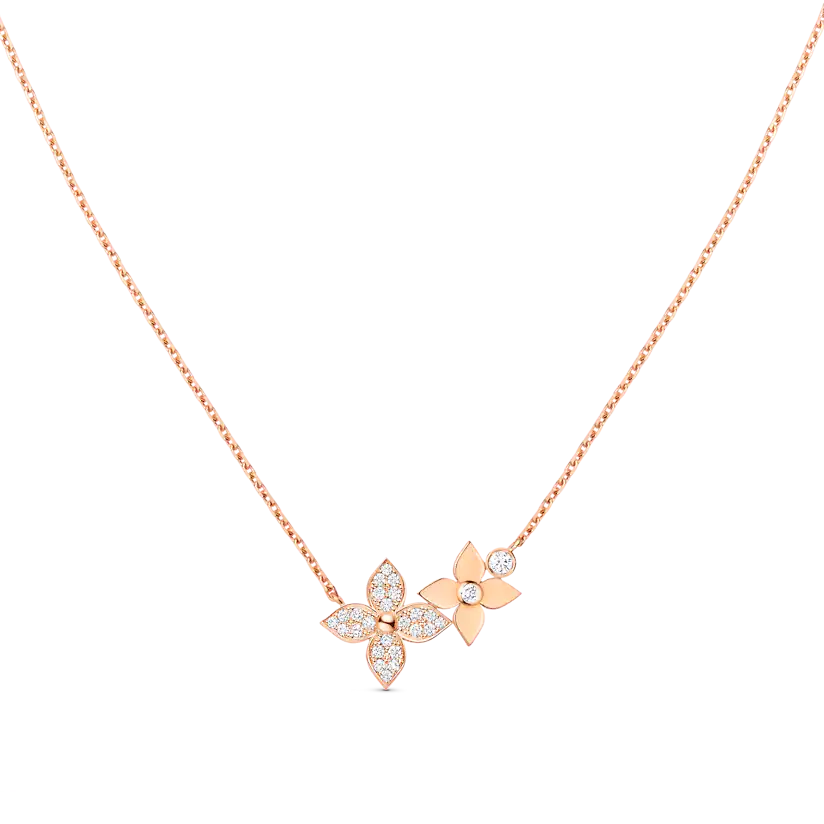 [Luxora]STAR BLOSSOM NECKLACE PINK GOLD DIAMONDS
