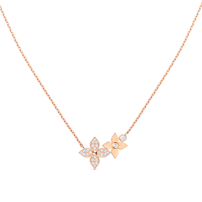 [Luxora]STAR BLOSSOM NECKLACE PINK GOLD DIAMONDS