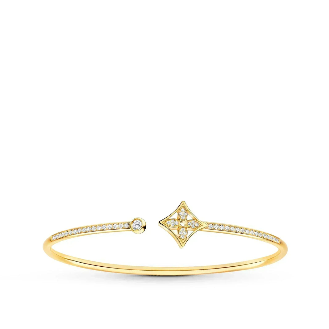 [Luxora]IDYLLE GOLD OPEN BRACELET DIAMOND PAVED