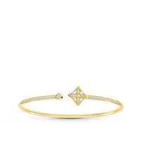 [Luxora]IDYLLE GOLD OPEN BRACELET DIAMOND PAVED
