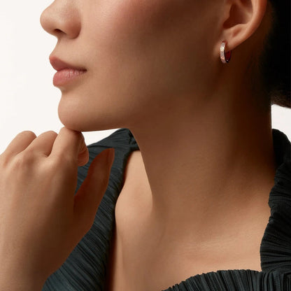 [Luxora]LOVE 3.3MM DANGLE HALF DIAMOND EARRINGS
