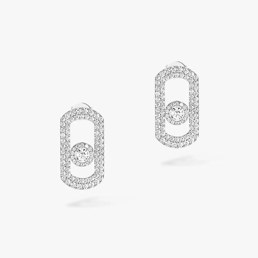 [Loxura]So Move Pave_-Set Diamond Earrings in Silver