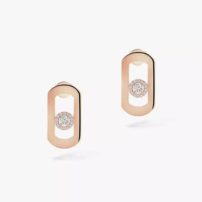 [Loxura]So Move Diamond Earrings in Yellow Gold