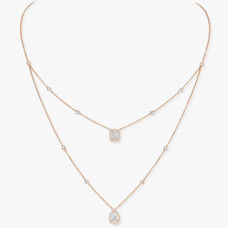 [LUXE]MY TWIN 2 ROW DIAMOND NECKLACE