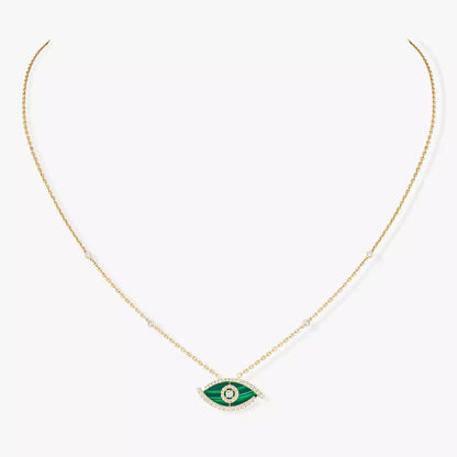 [LUXE]Lucky Eye Diamond Necklace in Rose Gold and Turquoise