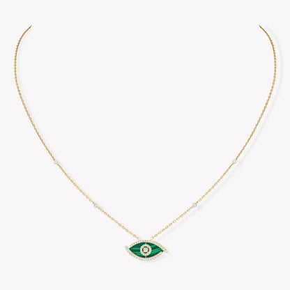 [Loxura]Lucky Eye Diamond Necklace in Rose Gold and Turquoise