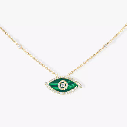 [Loxura]Lucky Eye Diamond Necklace in Rose Gold and Turquoise