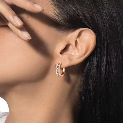 [LUXE]Diamond Pave_ Hoop Earrings Move