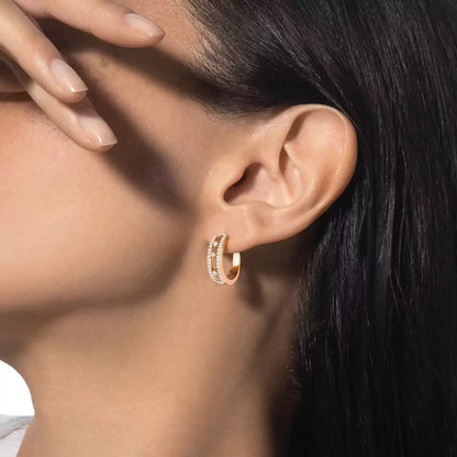 [LUXE]Diamond Pave_ Hoop Earrings Move
