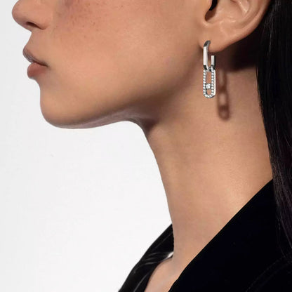 [LUXE]Move Link Diamond Earrings
