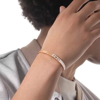 [LUXE]Move Noa Ciselé half pavé bangle