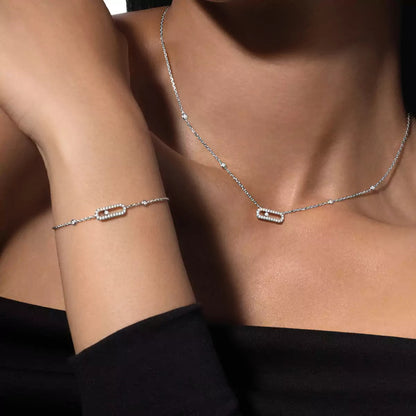 [LUXE]Diamond Necklace Move Uno