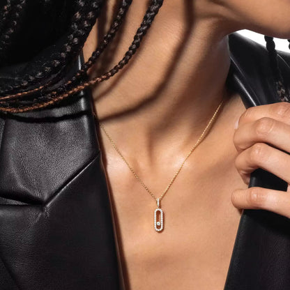[LUXE]Move Uno Diamond Necklace in Rose Gold