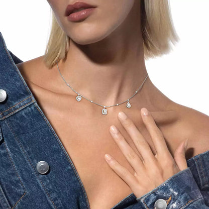 [LUXE]My Twin Diamond Necklace in Silver