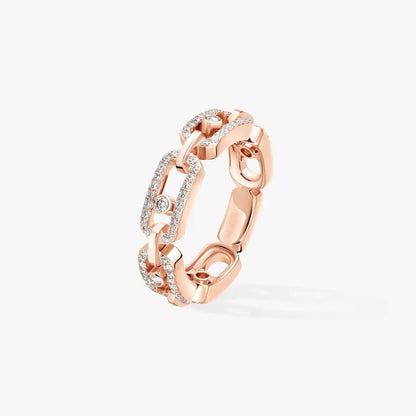 [LUXE]Move Link Pave_-Set Diamond Ring in Gold