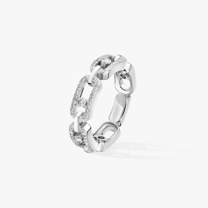 [LUXE]Move Link Pave_-Set Diamond Ring in Gold