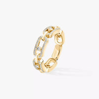 [LUXE]Move Link Pave_-Set Diamond Ring in Gold