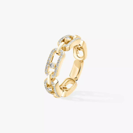 [LUXE]Move Link Pave_-Set Diamond Ring in Gold