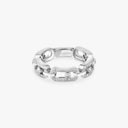 [LUXE]Move Link Pave_-Set Diamond Ring in Gold
