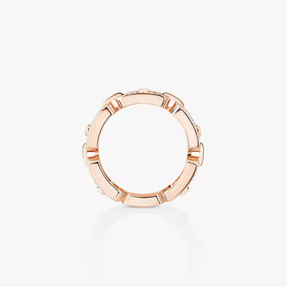 [LUXE]Move Link Pave_-Set Diamond Ring in Gold