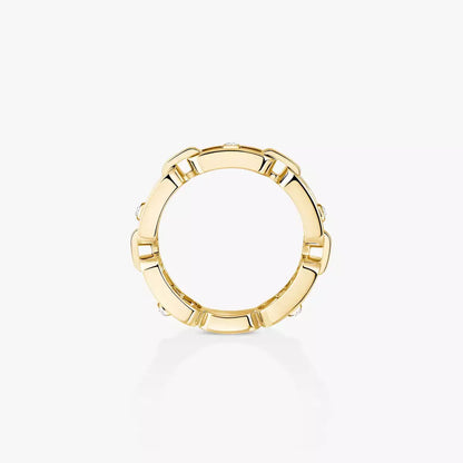 [LUXE]Move Link Pave_-Set Diamond Ring in Gold