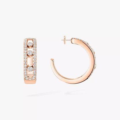 [LUXE]Diamond Pave_ Hoop Earrings Move