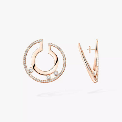 [Loxura]Move Romane Small Diamond Hoop Earrings