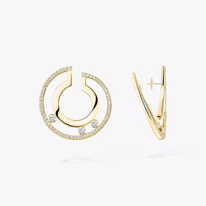 [Loxura]Move Romane Small Diamond Hoop Earrings