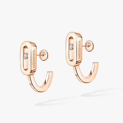 [LUXE]Diamond Mini Hoop Earrings Move Classique