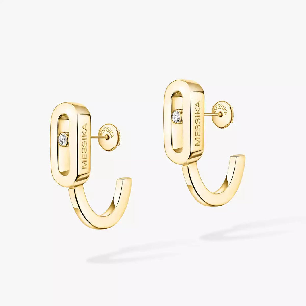 [Loxura]Diamond Mini Hoop Earrings Move Classique