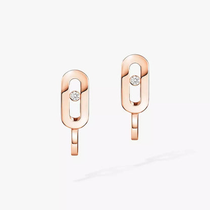 [LUXE]Diamond Mini Hoop Earrings Move Classique