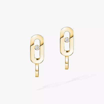 [LUXE]Diamond Mini Hoop Earrings Move Classique