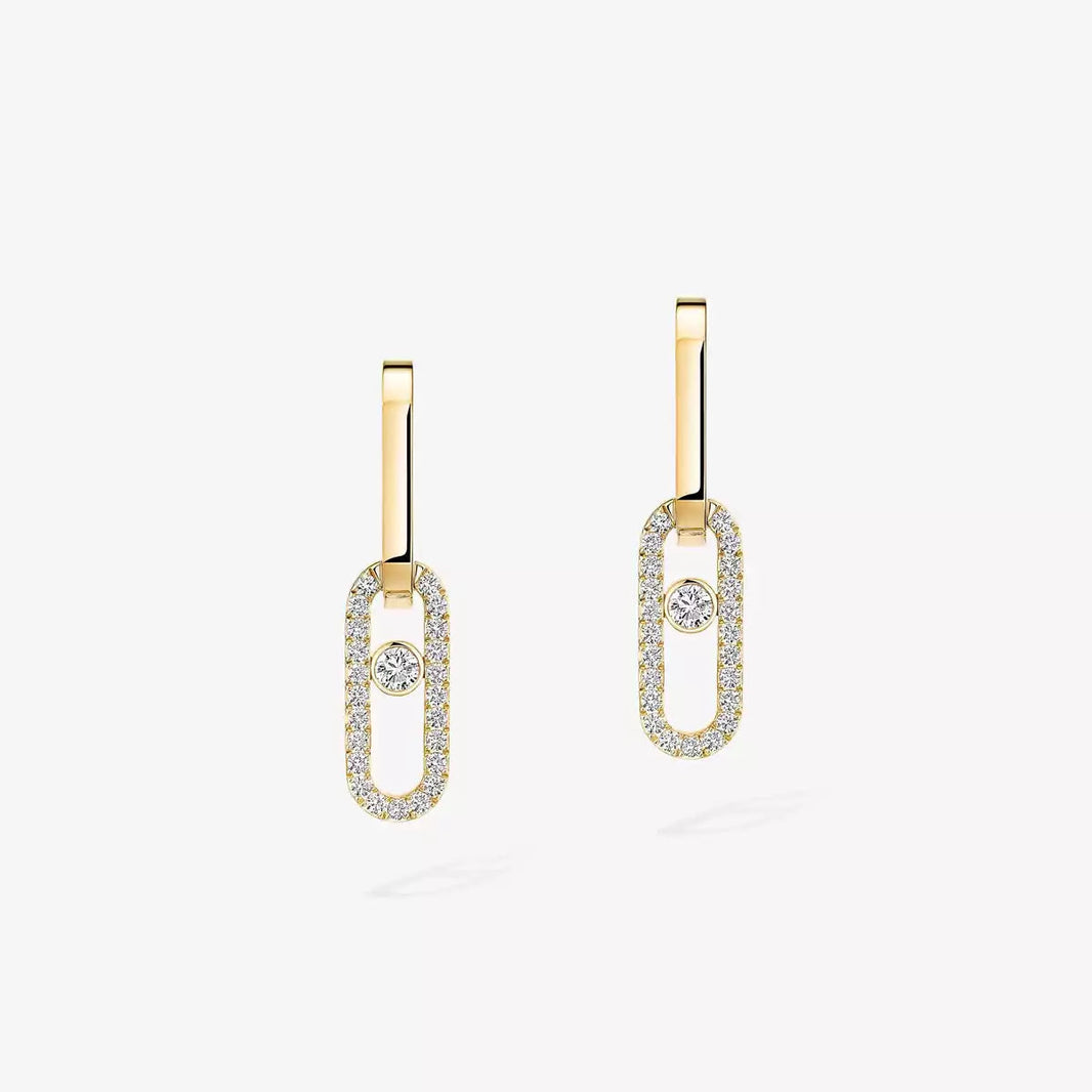 [LUXE]Move Link Diamond Earrings