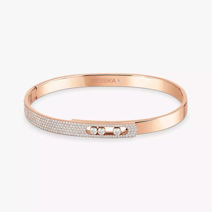 [LUXE]Move Noa Rose Gold Pavé Diamond Bangle Bracelet