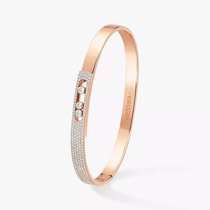 [LUXE]Move Noa Rose Gold Pavé Diamond Bangle Bracelet