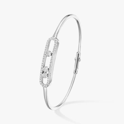 [LUXE]Move Pavé Diamond Bangle Bracelet M