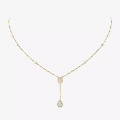 [LUXE]Gold Diamond Tie Necklace