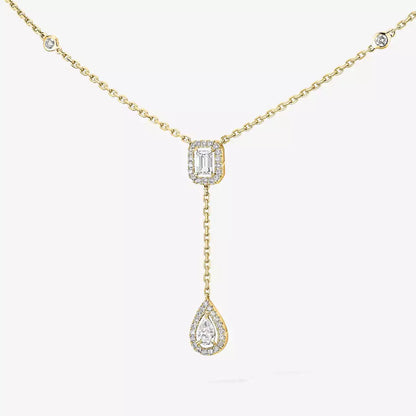 [LUXE]Gold Diamond Tie Necklace